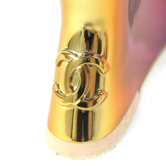 CHANEL pumps 24C G45434 Laminated calfskin x grosgrain Pink Gold Gradient Women 37 Used Authentic