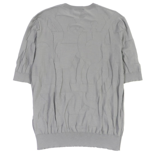 HERMES Short sleeve knit Main: 100% wool gray mens XL Used Authentic
