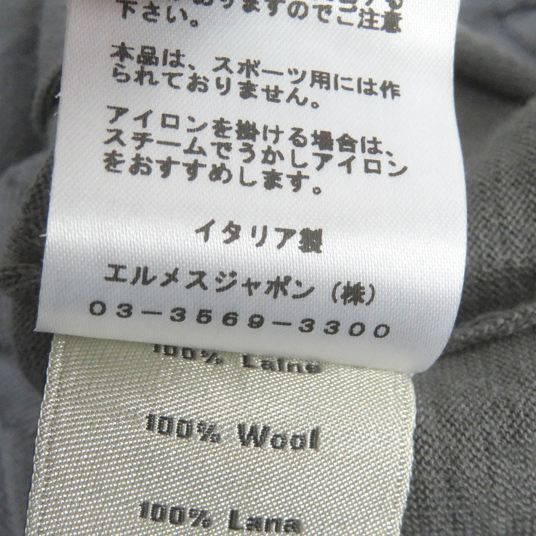 HERMES Short sleeve knit Main: 100% wool gray mens XL Used Authentic