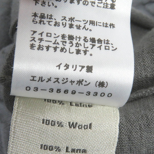 HERMES Short sleeve knit Main: 100% wool gray mens XL Used Authentic