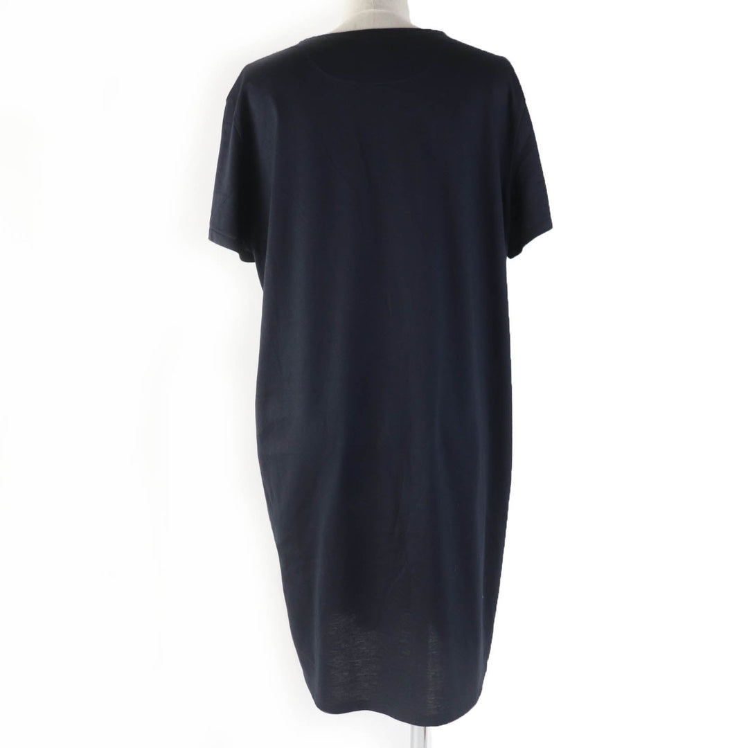 HERMES one piece Main: 100% cotton, some parts: 70% rayon, some parts: 30% polyester Dark navy Women 46 Used Authentic