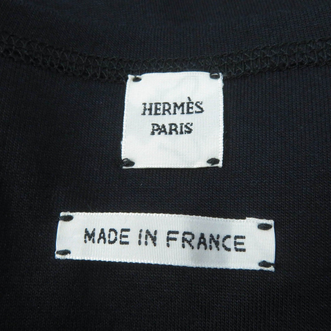 HERMES one piece Main: 100% cotton, some parts: 70% rayon, some parts: 30% polyester Dark navy Women 46 Used Authentic