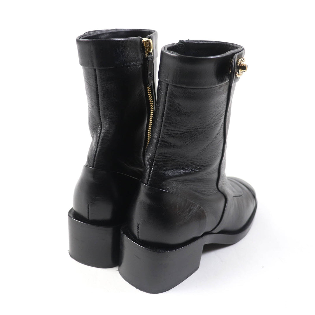 CHANEL short boots G39172 Main: Leather black Women 36 1/2 C Used Authentic