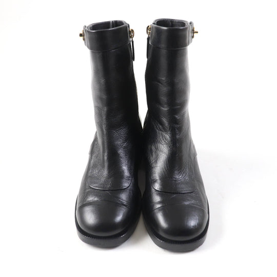 CHANEL short boots G39172 Main: Leather black Women 36 1/2 C Used Authentic