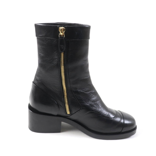 CHANEL short boots G39172 Main: Leather black Women 36 1/2 C Used Authentic