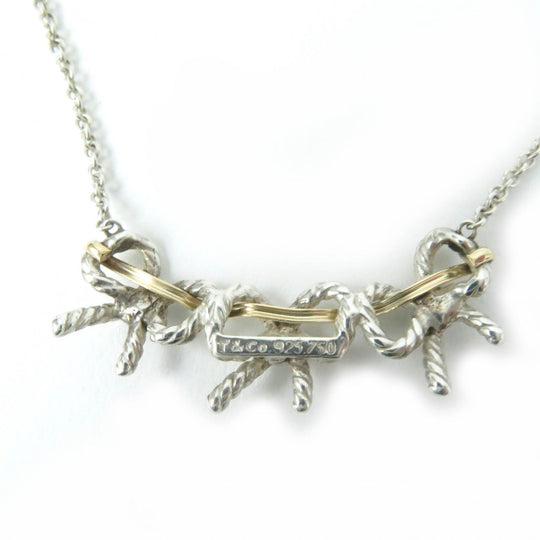 TIFFANY&Co. Necklace Main: SV925, Part: 750 Silver gold Women Used Authentic