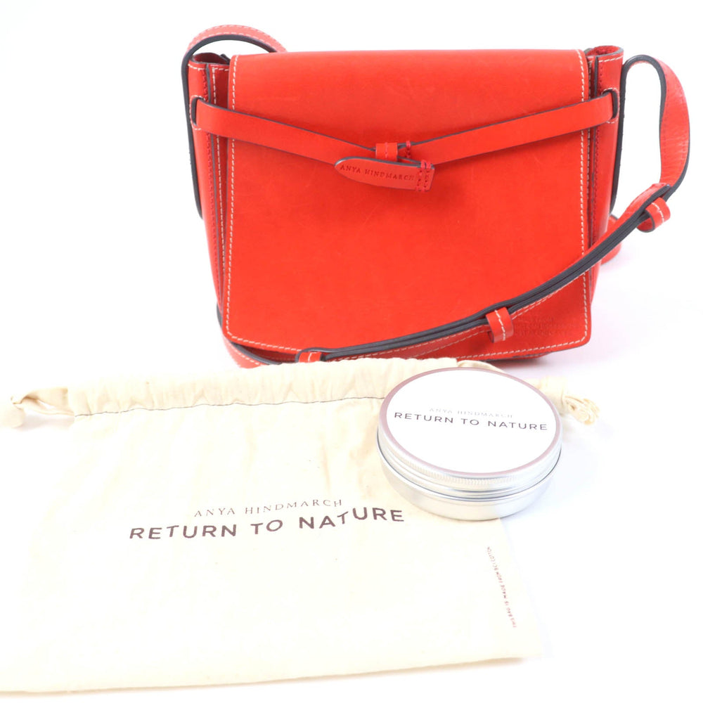 Anya Hindmarch Shoulder Bag Main: Leather vermilion RETURN TO NATURE Women Used Authentic