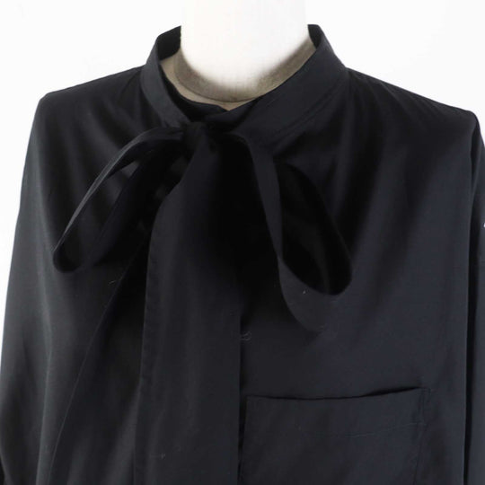 BALENCIAGA Long sleeve shirt 520497 Outer material: 100% cotton black News Wing Women 32 Used Authentic