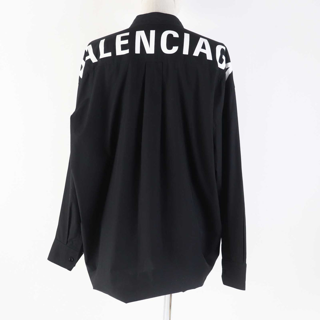BALENCIAGA Long sleeve shirt 520497 Outer material: 100% cotton black News Wing Women 32 Used Authentic