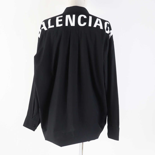 BALENCIAGA Long sleeve shirt 520497 Outer material: 100% cotton black News Wing Women 32 Used Authentic