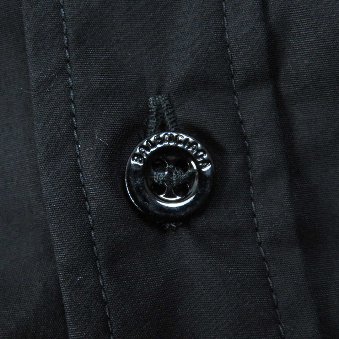BALENCIAGA Long sleeve shirt 520497 Outer material: 100% cotton black News Wing Women 32 Used Authentic
