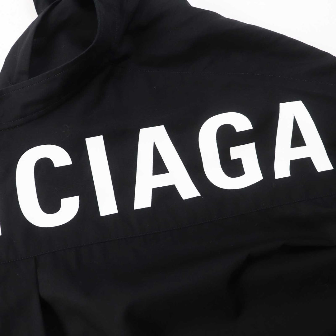 BALENCIAGA Long sleeve shirt 520497 Outer material: 100% cotton black News Wing Women 32 Used Authentic
