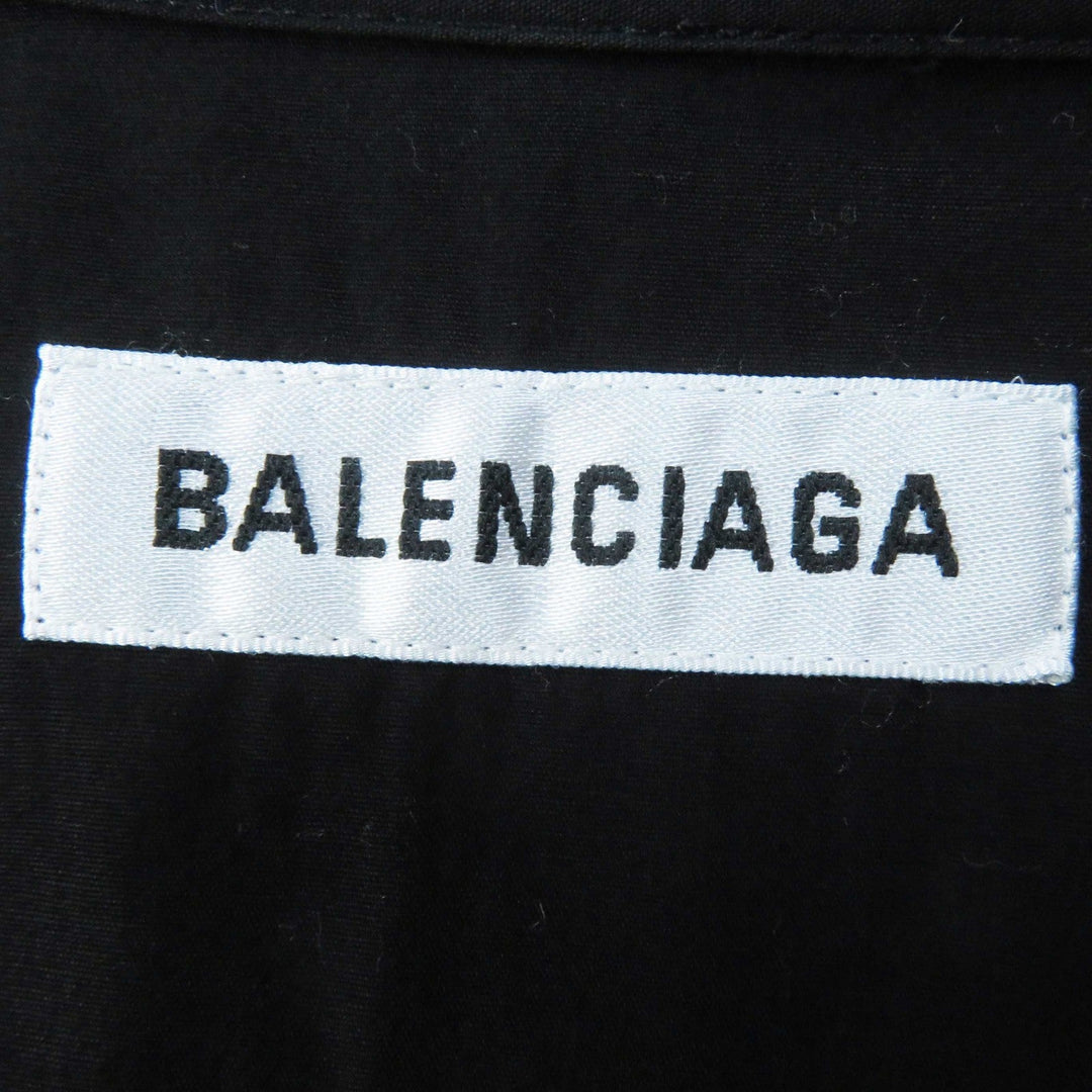 BALENCIAGA Long sleeve shirt 520497 Outer material: 100% cotton black News Wing Women 32 Used Authentic