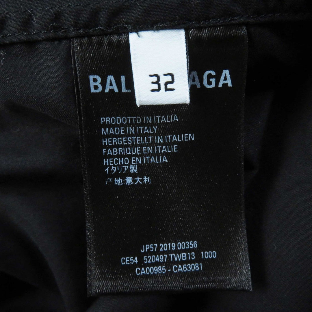 BALENCIAGA Long sleeve shirt 520497 Outer material: 100% cotton black News Wing Women 32 Used Authentic
