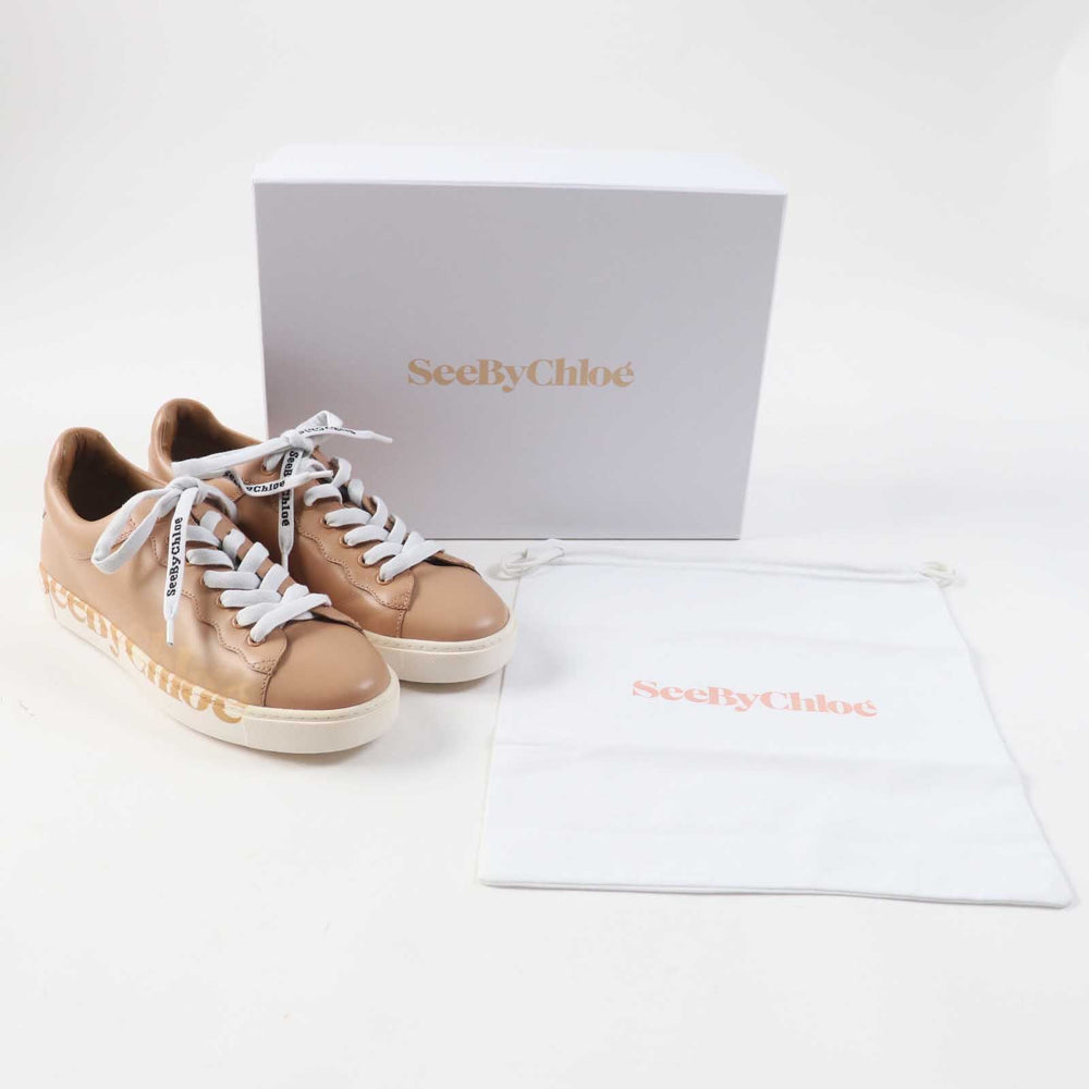 SEE BY CHLOE Low cut sneakers SB33125A Main: Leather beige ESSIE Women 38 Used Authentic