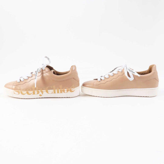 SEE BY CHLOE Low cut sneakers SB33125A Main: Leather beige ESSIE Women 38 Used Authentic