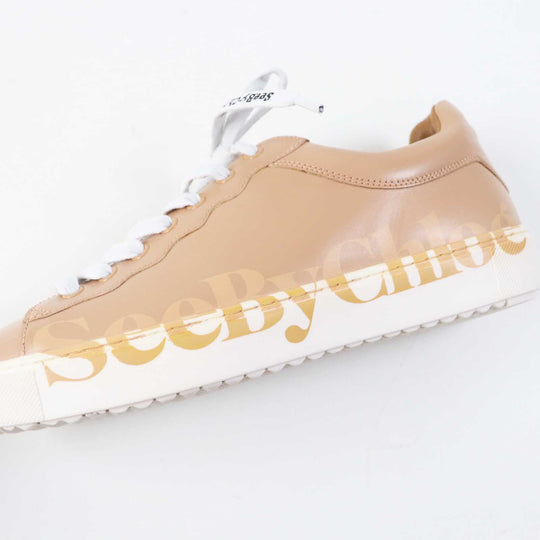 SEE BY CHLOE Low cut sneakers SB33125A Main: Leather beige ESSIE Women 38 Used Authentic