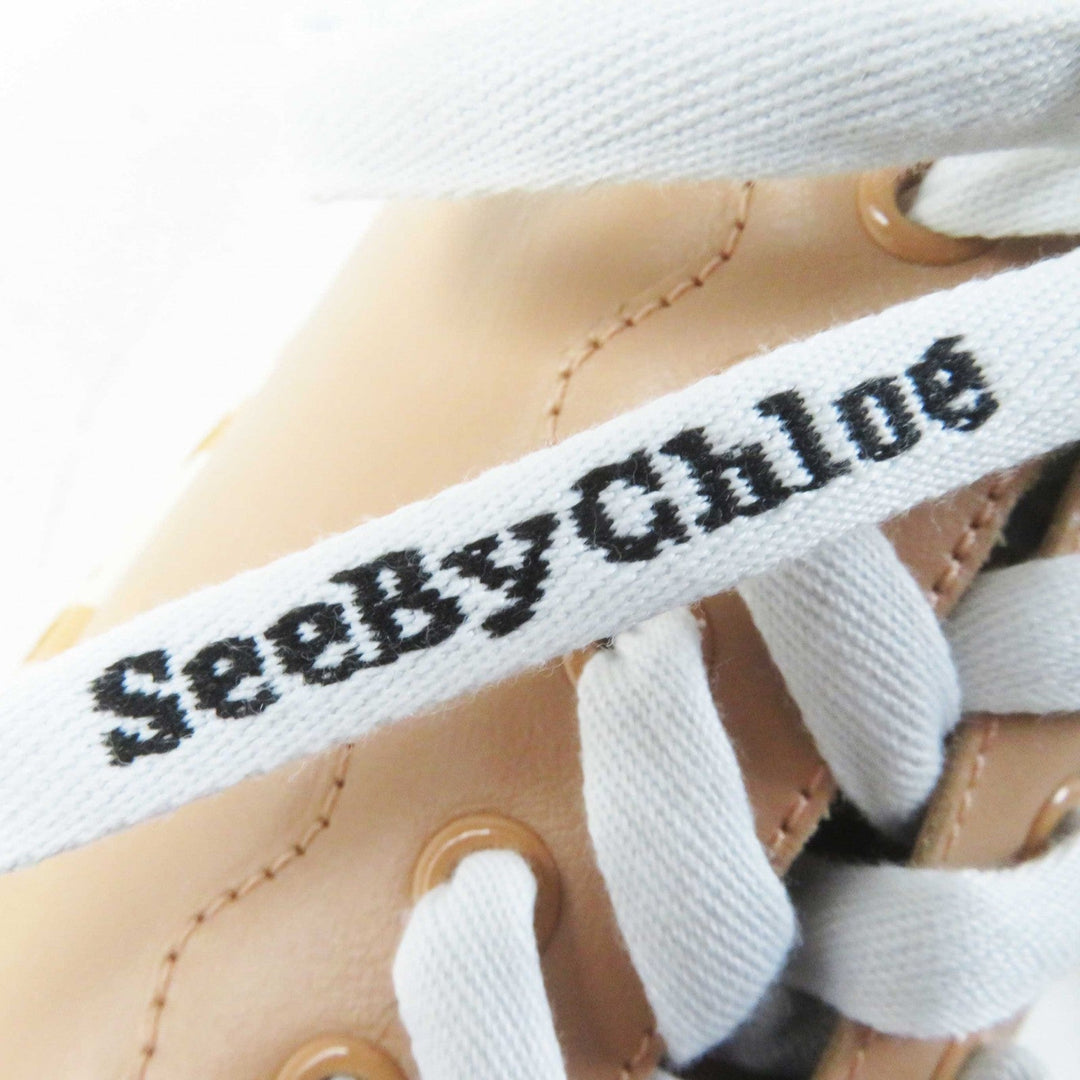 SEE BY CHLOE Low cut sneakers SB33125A Main: Leather beige ESSIE Women 38 Used Authentic