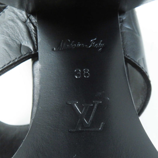 LOUIS VUITTON Sandals Main: Leather, Monogram canvas black Star trail line Women 38 Used Authentic