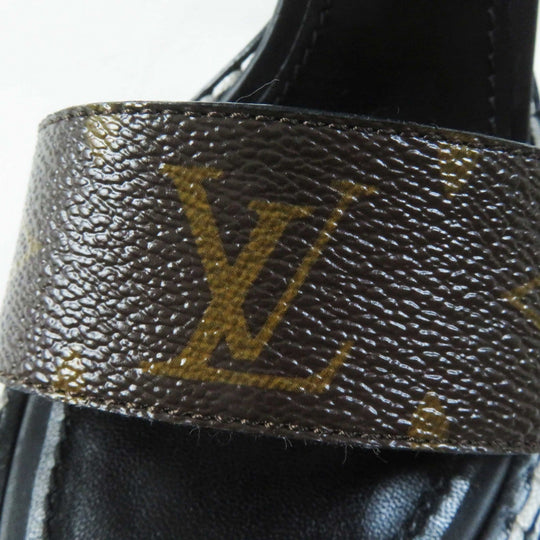 LOUIS VUITTON Sandals Main: Leather, Monogram canvas black Star trail line Women 38 Used Authentic