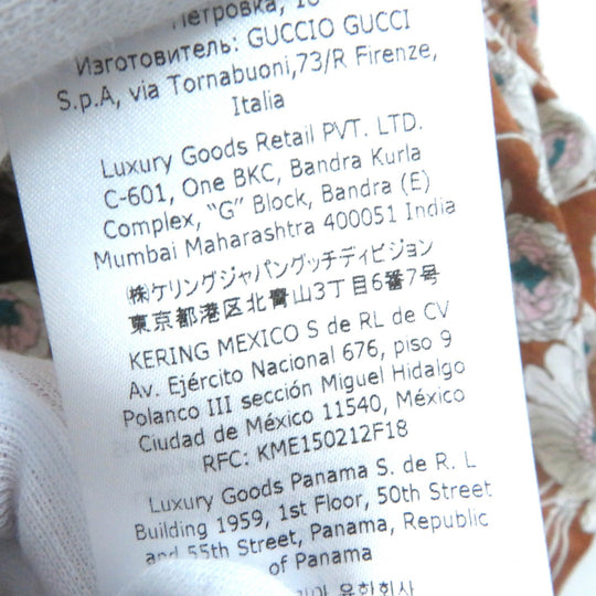 GUCCI one piece 704249 ZAJKH Main: 100% cotton, Decoration: 100% nylon, Decoration 2: 80% cotton, 20% nylon, Inner dress: 76% acetate, 24% silk Brown multicolor Women 42 Used Authentic