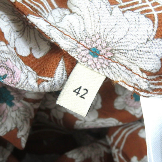 GUCCI one piece 704249 ZAJKH Main: 100% cotton, Decoration: 100% nylon, Decoration 2: 80% cotton, 20% nylon, Inner dress: 76% acetate, 24% silk Brown multicolor Women 42 Used Authentic