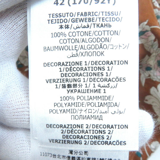 GUCCI one piece 704249 ZAJKH Main: 100% cotton, Decoration: 100% nylon, Decoration 2: 80% cotton, 20% nylon, Inner dress: 76% acetate, 24% silk Brown multicolor Women 42 Used Authentic