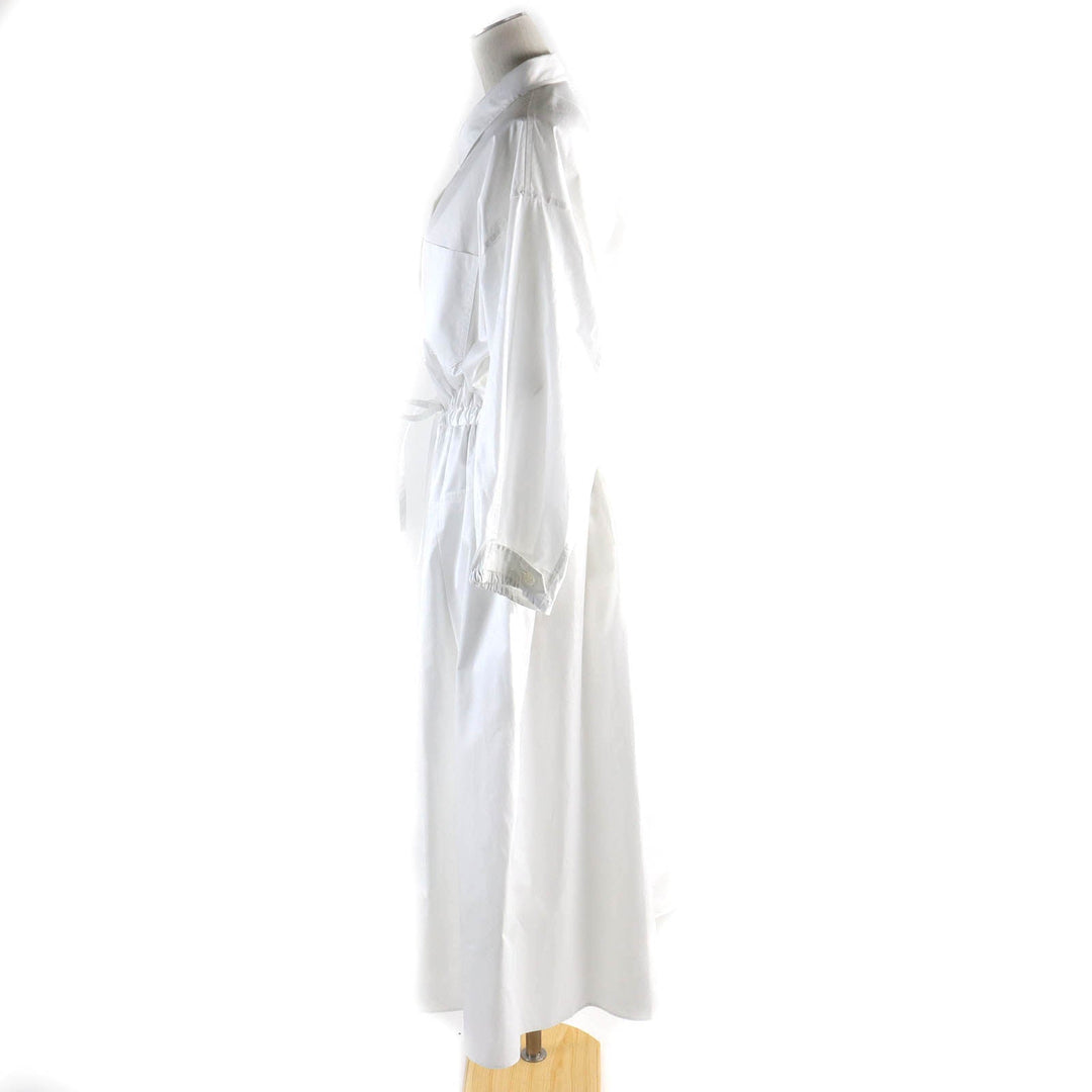 HERMES one piece 4E0546DV Main: 100% cotton white shirt dress Women 42 Used Authentic