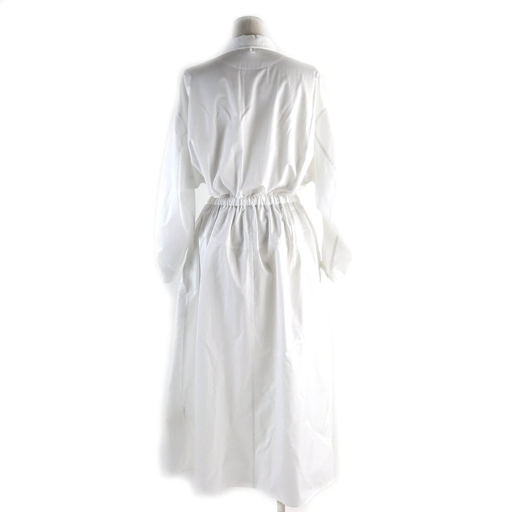 HERMES one piece 4E0546DV Main: 100% cotton white shirt dress Women 42 Used Authentic
