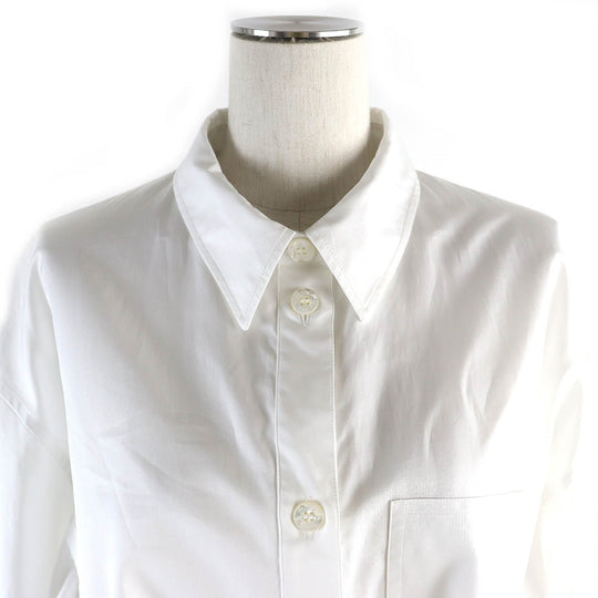 HERMES one piece 4E0546DV Main: 100% cotton white shirt dress Women 42 Used Authentic