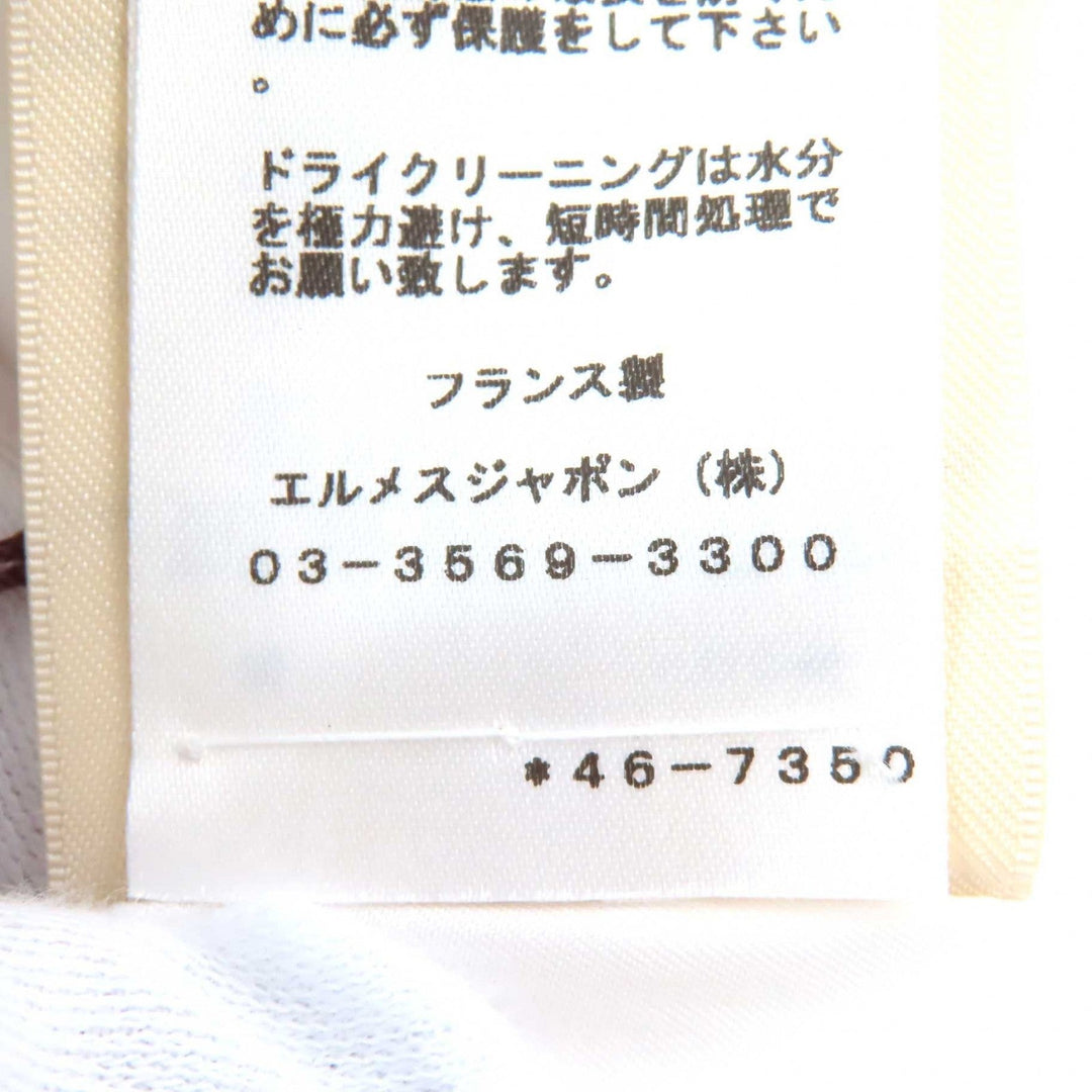 HERMES one piece 4E0546DV Main: 100% cotton white shirt dress Women 42 Used Authentic