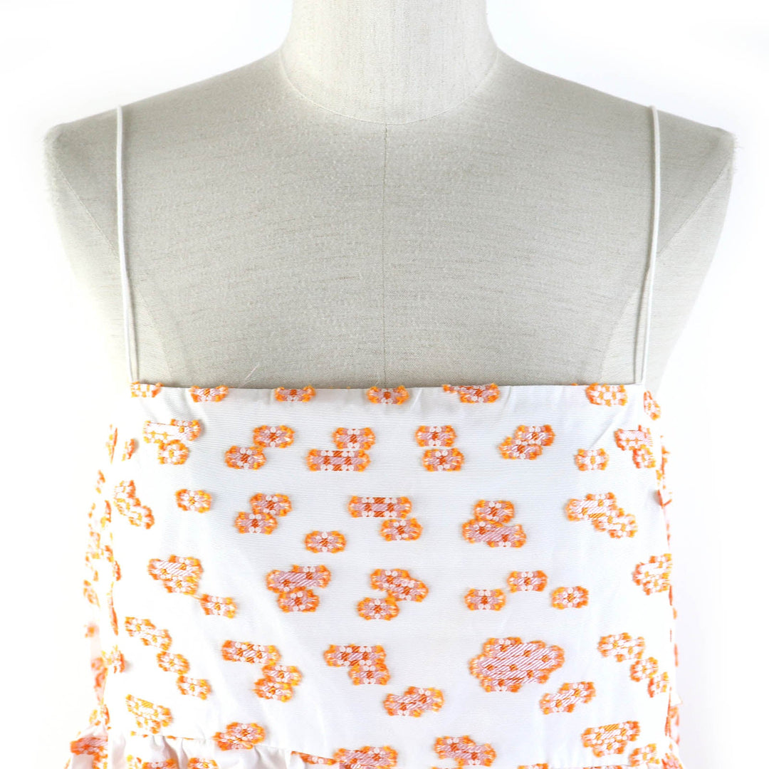 CECILIE BAHNSEN dress Main: 100% polyester Orange white JILLY DRESS Women UK14/US10 Used Authentic