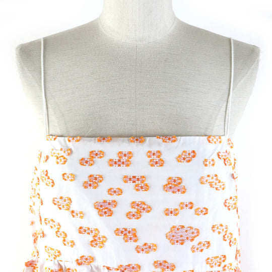 CECILIE BAHNSEN dress Main: 100% polyester Orange white JILLY DRESS Women UK14/US10 Used Authentic