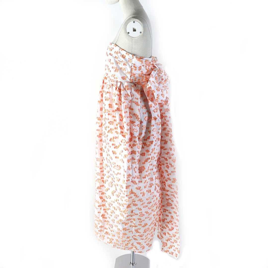 CECILIE BAHNSEN dress Main: 100% polyester Orange white JILLY DRESS Women UK14/US10 Used Authentic