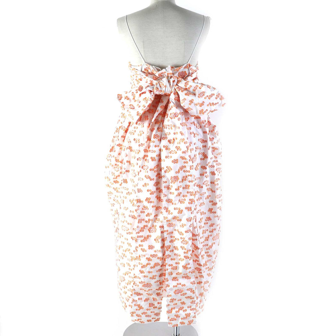 CECILIE BAHNSEN dress Main: 100% polyester Orange white JILLY DRESS Women UK14/US10 Used Authentic