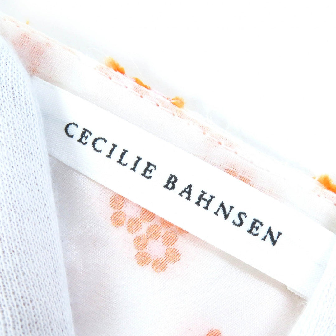 CECILIE BAHNSEN dress Main: 100% polyester Orange white JILLY DRESS Women UK14/US10 Used Authentic