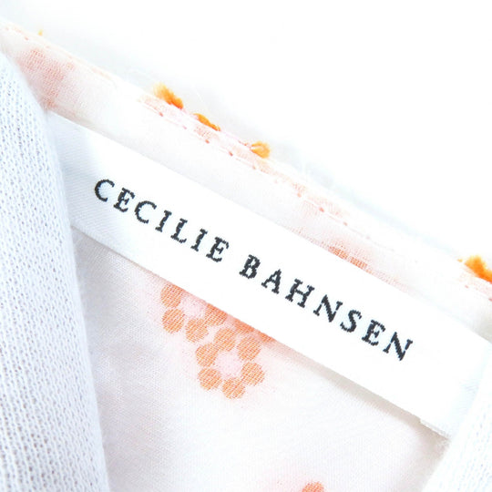 CECILIE BAHNSEN dress Main: 100% polyester Orange white JILLY DRESS Women UK14/US10 Used Authentic