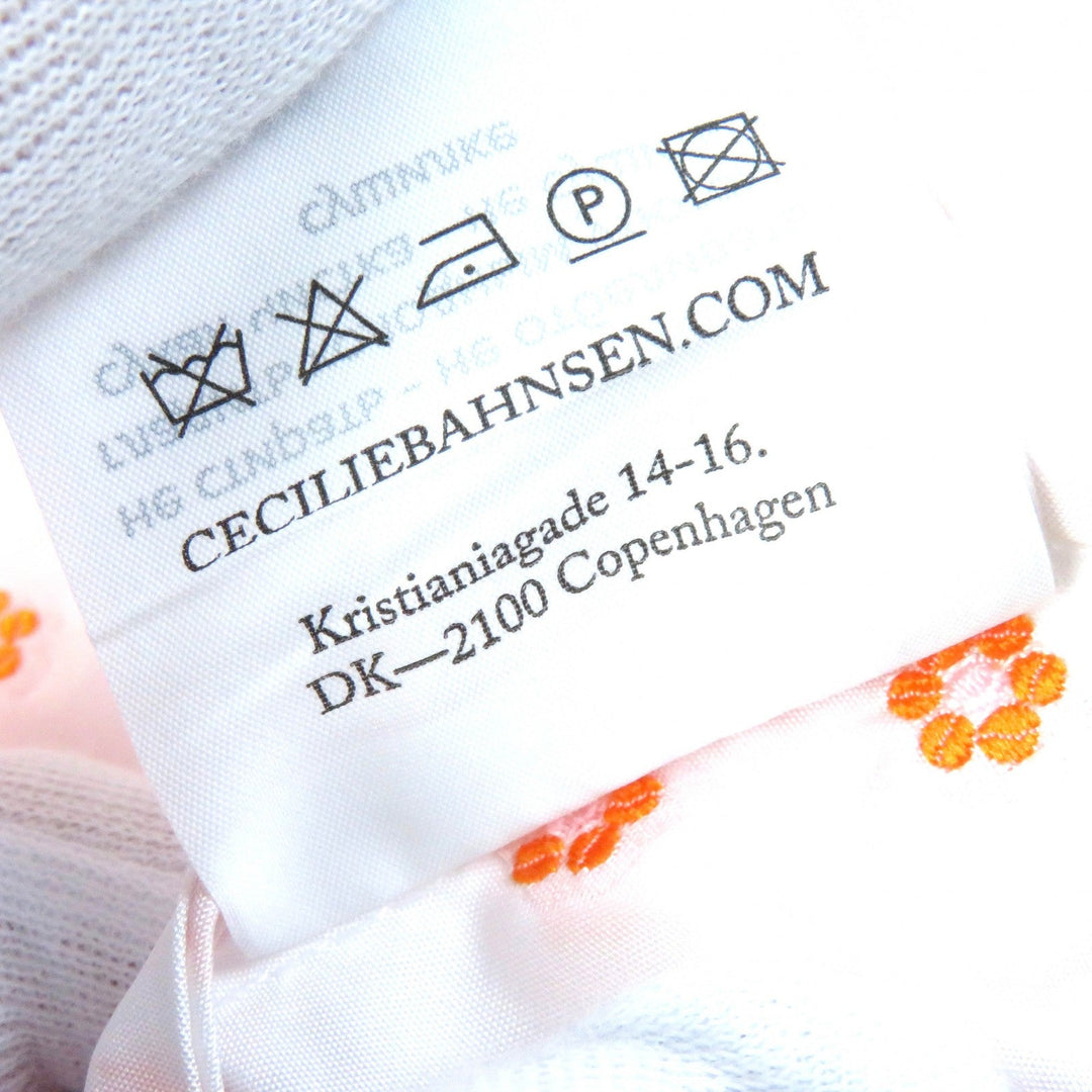 CECILIE BAHNSEN dress Main: 100% polyester Orange white JILLY DRESS Women UK14/US10 Used Authentic