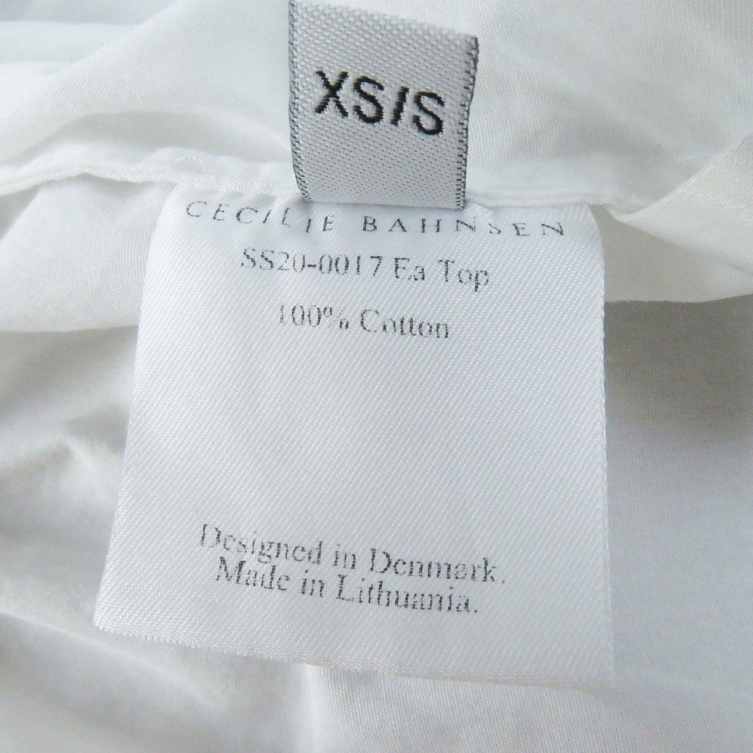 CECILIE BAHNSEN tops 1577-343-8031 Main: 100% cotton white Stainless Steel20-00107 EA TOP Women XS/S Used Authentic