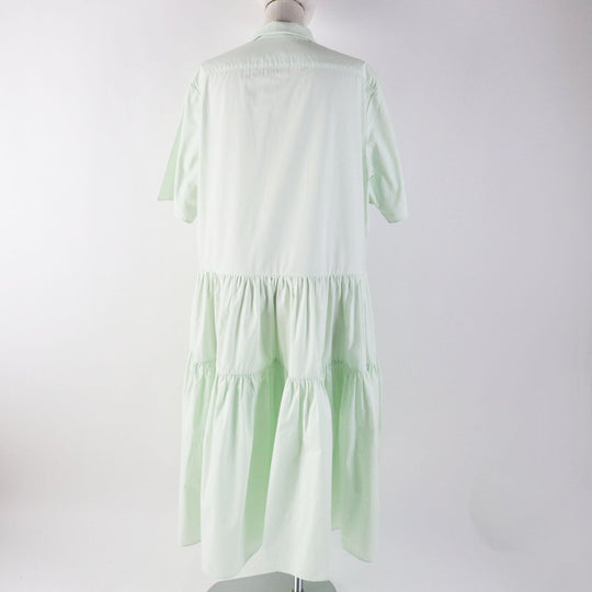 CECILIE BAHNSEN one piece RTW0064 Main: 100% cotton Light green PRIMEROSE DRESS Women 6 Used Authentic