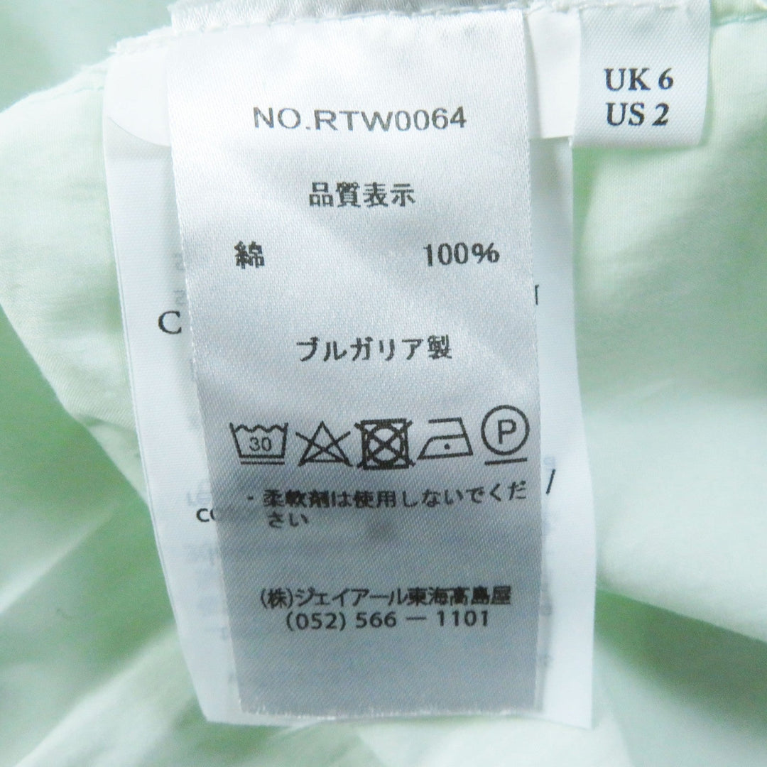CECILIE BAHNSEN one piece RTW0064 Main: 100% cotton Light green PRIMEROSE DRESS Women 6 Used Authentic