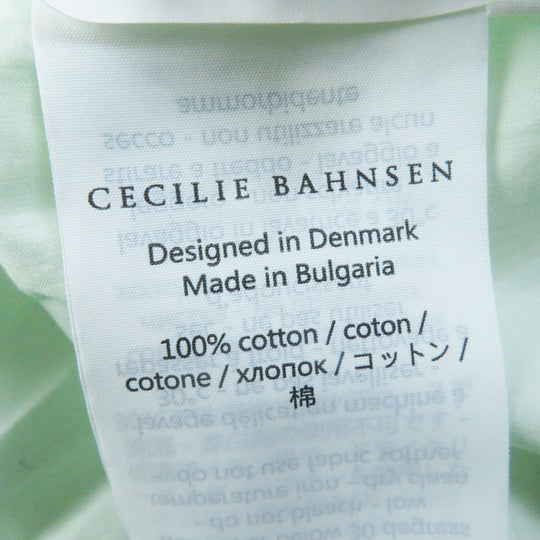 CECILIE BAHNSEN one piece RTW0064 Main: 100% cotton Light green PRIMEROSE DRESS Women 6 Used Authentic