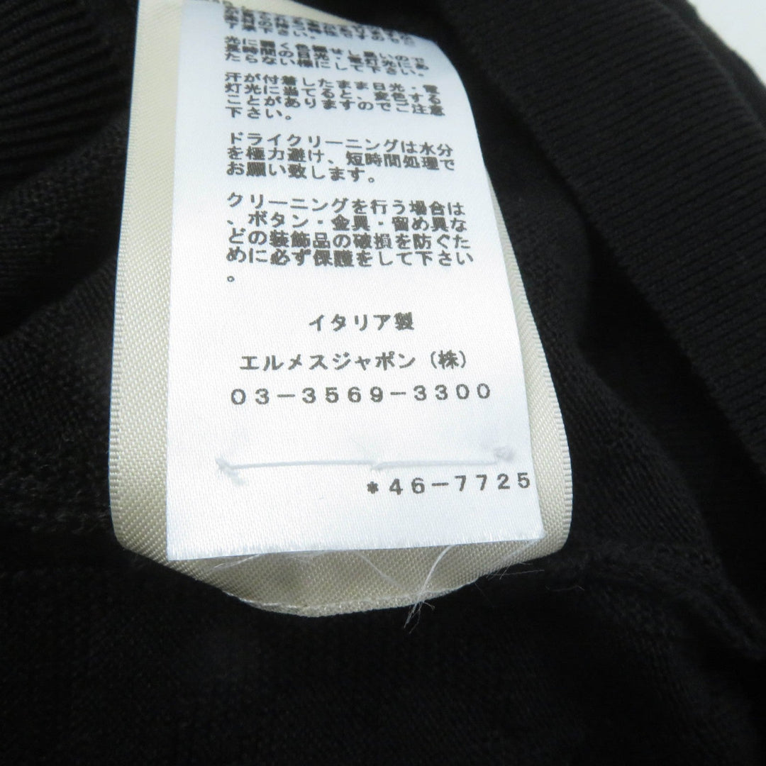 HERMES cardigan 4E2730DC Main: 57% silk, Main: 43% cotton black NAOUSS Women 38 Used Authentic