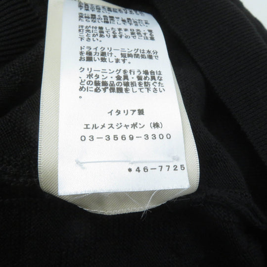 HERMES cardigan 4E2730DC Main: 57% silk, Main: 43% cotton black NAOUSS Women 38 Used Authentic
