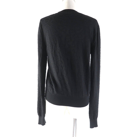 HERMES cardigan 4E2730DC Main: 57% silk, Main: 43% cotton black NAOUSS Women 38 Used Authentic