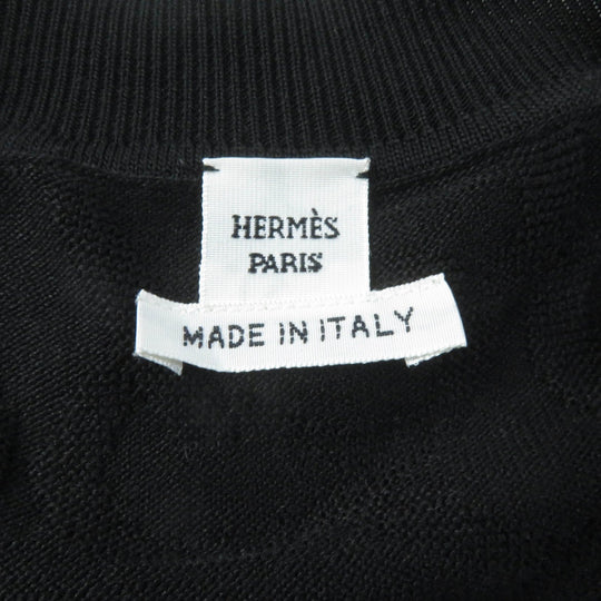 HERMES cardigan 4E2730DC Main: 57% silk, Main: 43% cotton black NAOUSS Women 38 Used Authentic