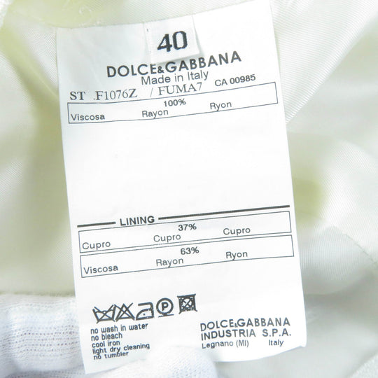 DOLCE&GABBANA Jacket Main: 100% rayon, Lining: 37% cupra, Lining: 63% rayon Ivory Women 40 Used Authentic