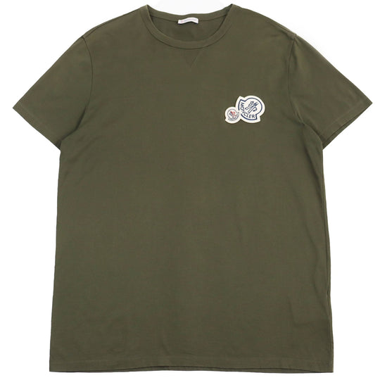 MONCLER Short sleeve T-shirt Main: 100% cotton khaki MAGLIA mens XL Used Authentic