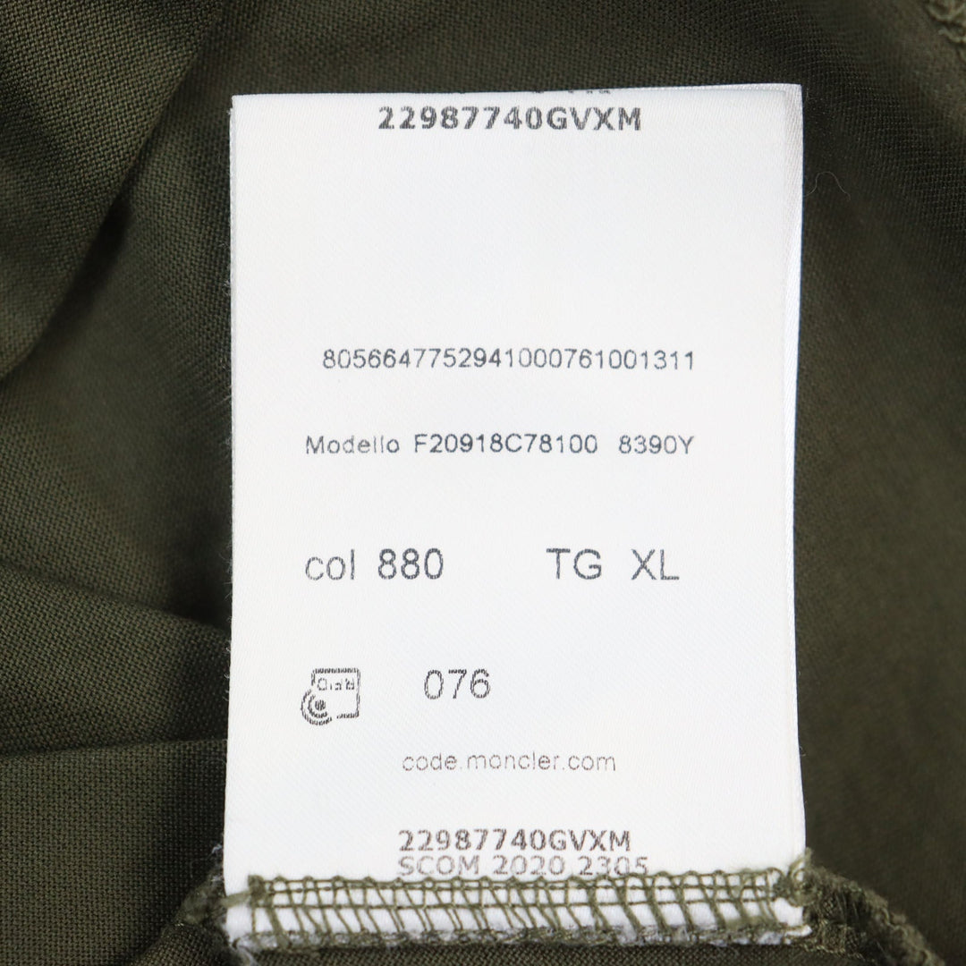 MONCLER Short sleeve T-shirt Main: 100% cotton khaki MAGLIA mens XL Used Authentic