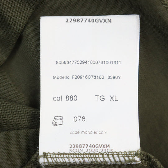 MONCLER Short sleeve T-shirt Main: 100% cotton khaki MAGLIA mens XL Used Authentic